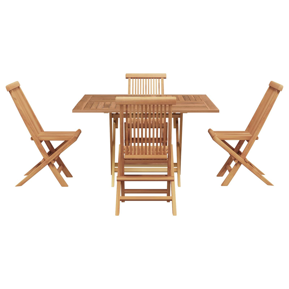 vidaXL Tuin Eettafel Set Bruin Massief Teakhout