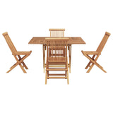 vidaXL Tuin Eettafel Set Bruin Massief Teakhout