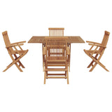 vidaXL Tuin Eettafel Set Bruin Massief Teakhout