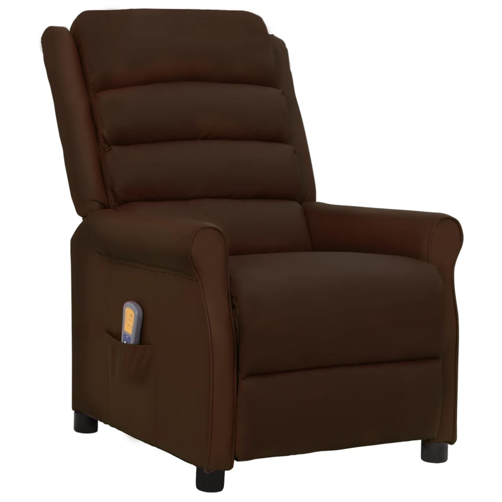 vidaXL Massage Chair Artificial Leather Brown