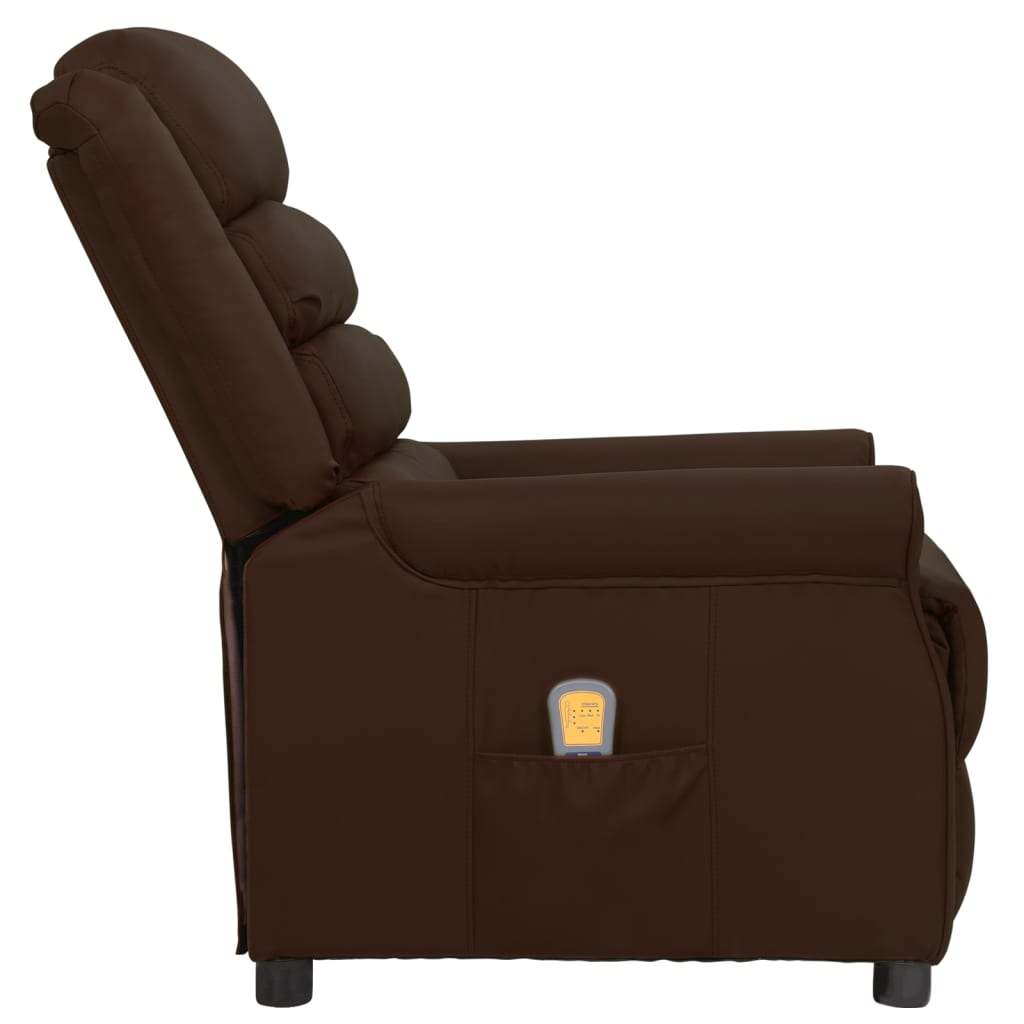 vidaXL Massage Chair Artificial Leather Brown