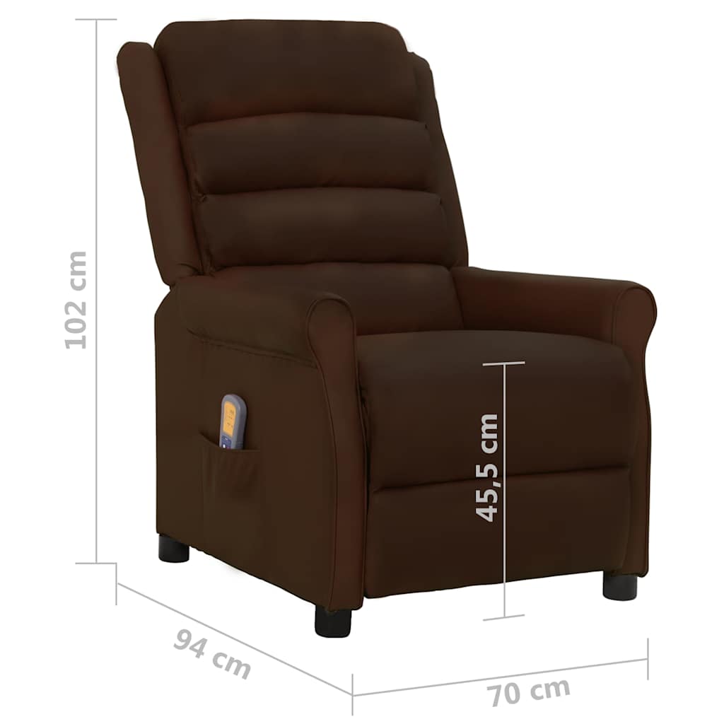 vidaXL Massage Chair Artificial Leather Brown