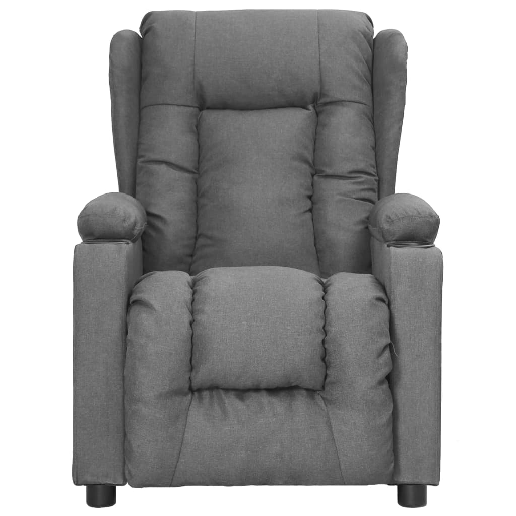 vidaXL Fauteuil verstelbaar stof lichtgrijs