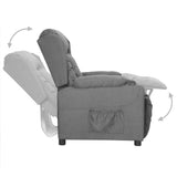 vidaXL Fauteuil verstelbaar stof lichtgrijs