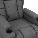 vidaXL Fauteuil verstelbaar stof lichtgrijs