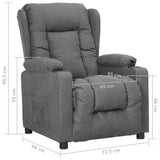 vidaXL Fauteuil verstelbaar stof lichtgrijs