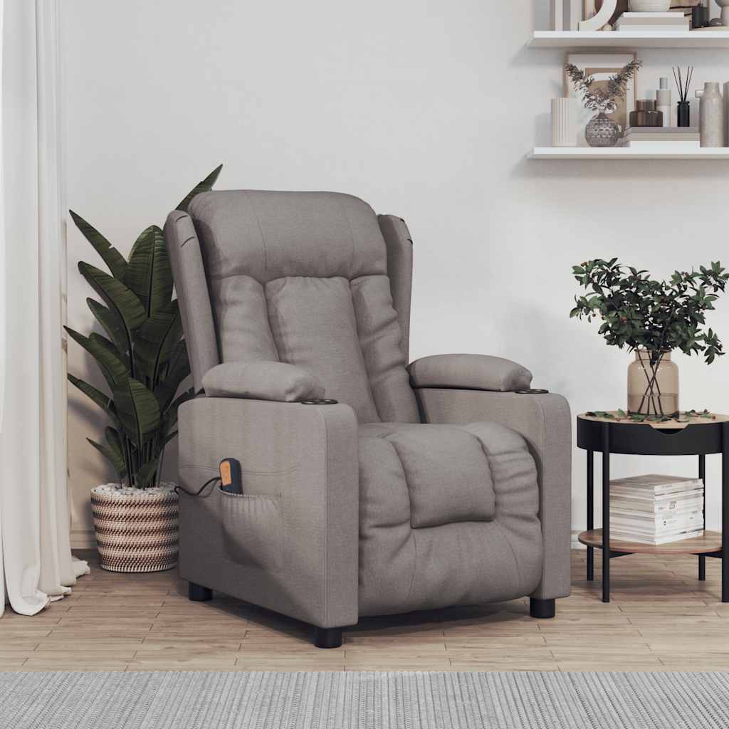 vidaXL Massagestoel stof lichtgrijs