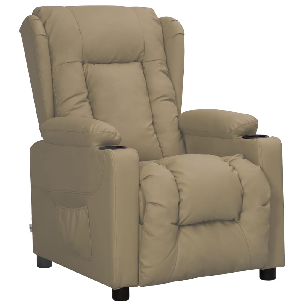 vidaXL Reclining Armchair Faux Leather Black