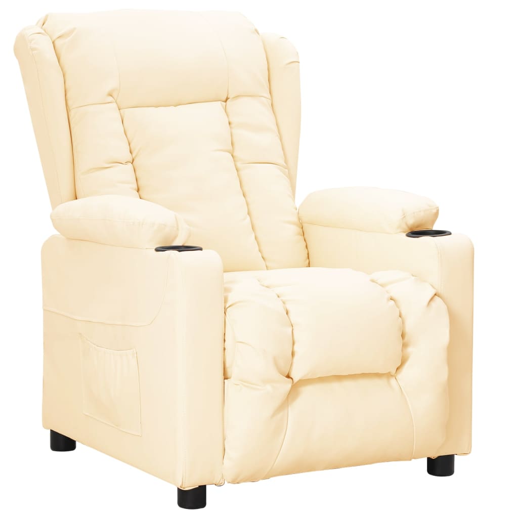 vidaXL Reclining Armchair Faux Leather Black