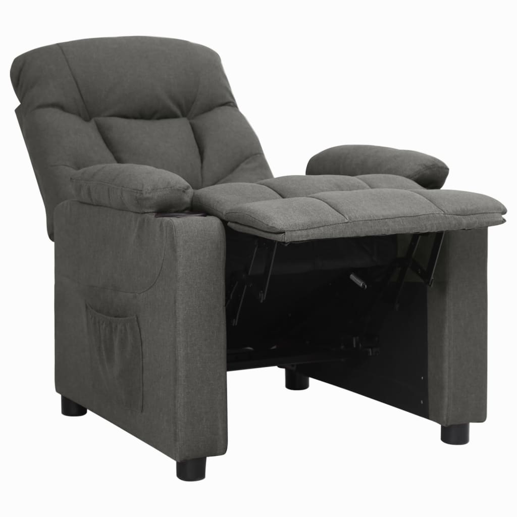 vidaXL Fauteuil verstelbaar stof lichtgrijs