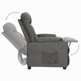vidaXL Fauteuil verstelbaar stof lichtgrijs