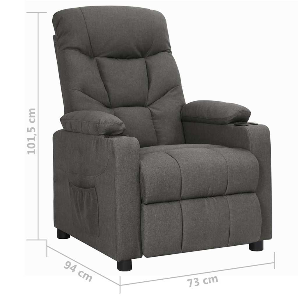vidaXL Fauteuil verstelbaar stof lichtgrijs
