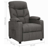 vidaXL Fauteuil verstelbaar stof lichtgrijs
