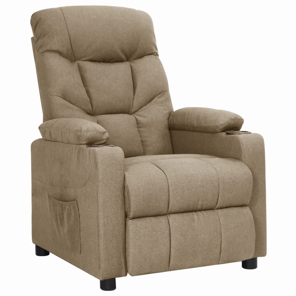 vidaXL Fauteuil verstelbaar stof lichtgrijs