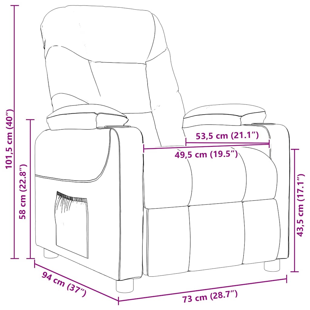 vidaXL Massagestoel stof lichtgrijs