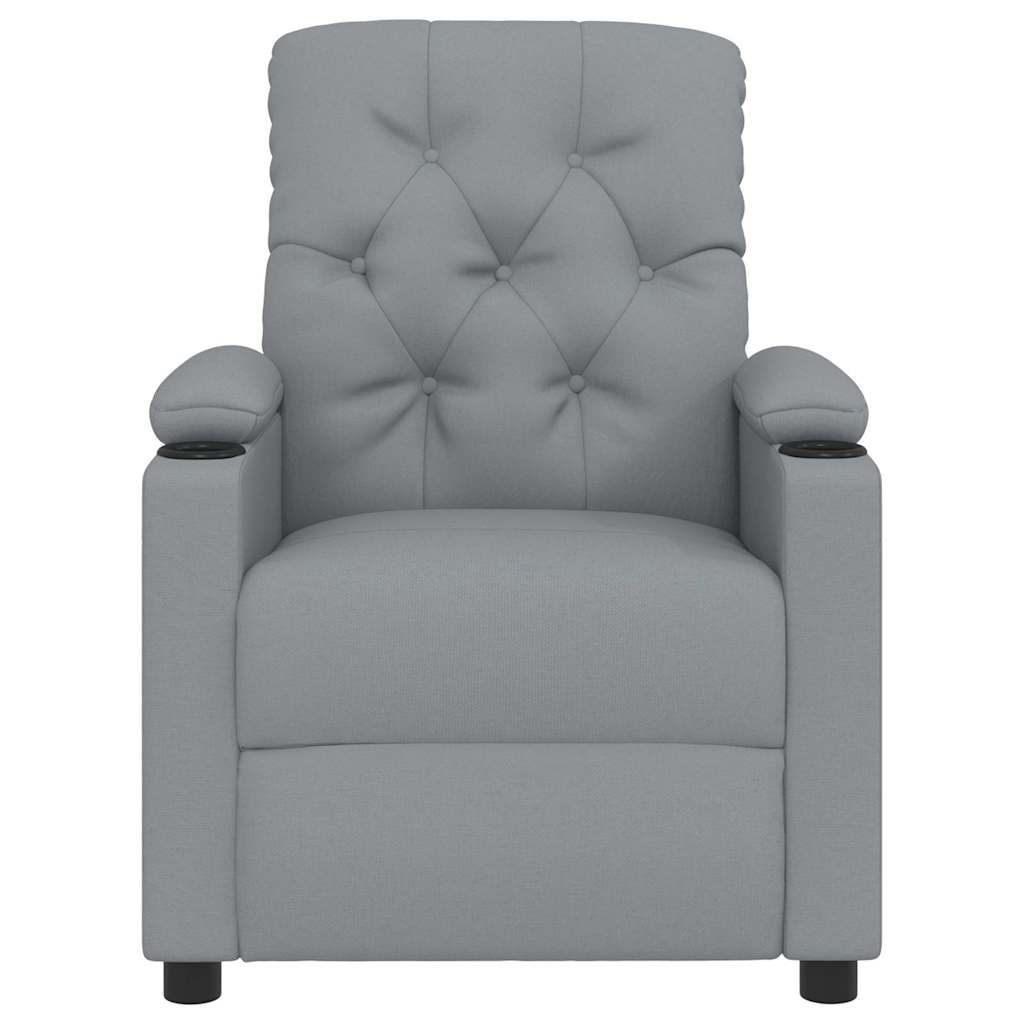 vidaXL Massage Recliner Fabric Light Grey