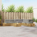 vidaXL Buiten bank set met kussen 7 Stuk Natuurlijk en Crème