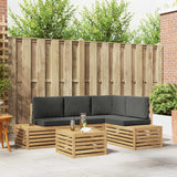 vidaXL Sofa-Sets met kussen 5 Stuk Natuurlijk en Crème