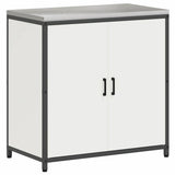 vidaXL Keukenopbergsysteem met plank 2 pcs Zwart Koudgewalst staal