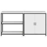 vidaXL Keukenopbergsysteem met plank 2 pcs Zwart Koudgewalst staal
