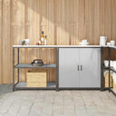 vidaXL Keukenopbergsysteem met plank 2 pcs Zwart Koudgewalst staal