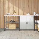 vidaXL Keukenopbergsysteem met plank 2 pcs Zwart Koudgewalst staal