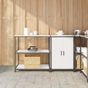 vidaXL Keukenopbergsysteem met plank 2 pcs Zwart Koudgewalst staal