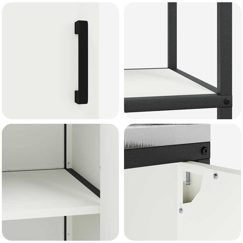 vidaXL Keukenopbergsysteem met plank 2 pcs Zwart Koudgewalst staal