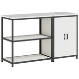vidaXL Keukenopbergsysteem met plank 2 pcs Zwart Koudgewalst staal