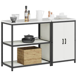 vidaXL Keukenopbergsysteem met plank 2 pcs Zwart Koudgewalst staal