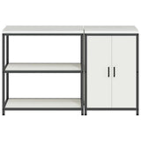 vidaXL Keukenopbergsysteem met plank 2 pcs Zwart Koudgewalst staal