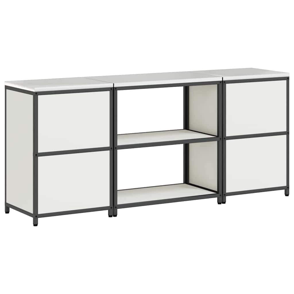 vidaXL Kitchen storage system with shelf 3 pcs Black Cold-rolled steel