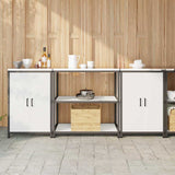 vidaXL Kitchen storage system with shelf 3 pcs Black Cold-rolled steel