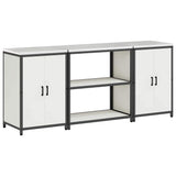 vidaXL Kitchen storage system with shelf 3 pcs Black Cold-rolled steel