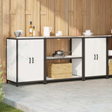 vidaXL Kitchen storage system with shelf 3 pcs Black Cold-rolled steel