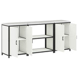 vidaXL Kitchen storage system with shelf 3 pcs Black Cold-rolled steel