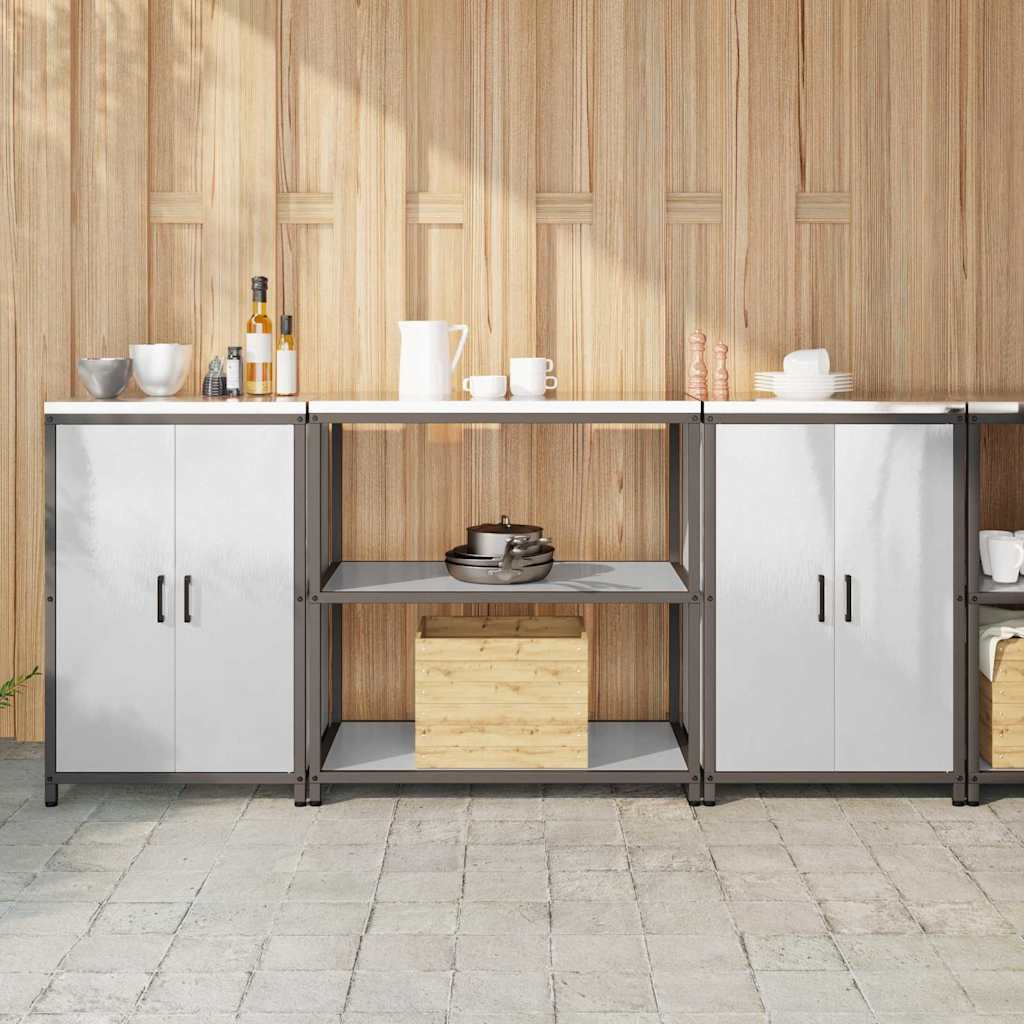vidaXL Kitchen storage system with shelf 3 pcs Black Cold-rolled steel