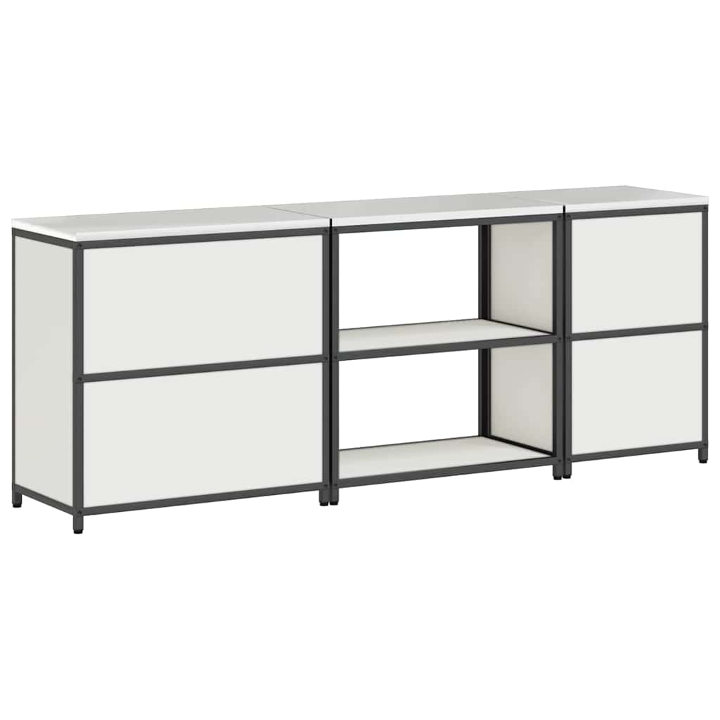 vidaXL Keukenopbergsysteem met plank Anders 3 pcs Zwart Staal