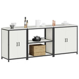 vidaXL Keukenopbergsysteem met plank Anders 3 pcs Zwart Staal