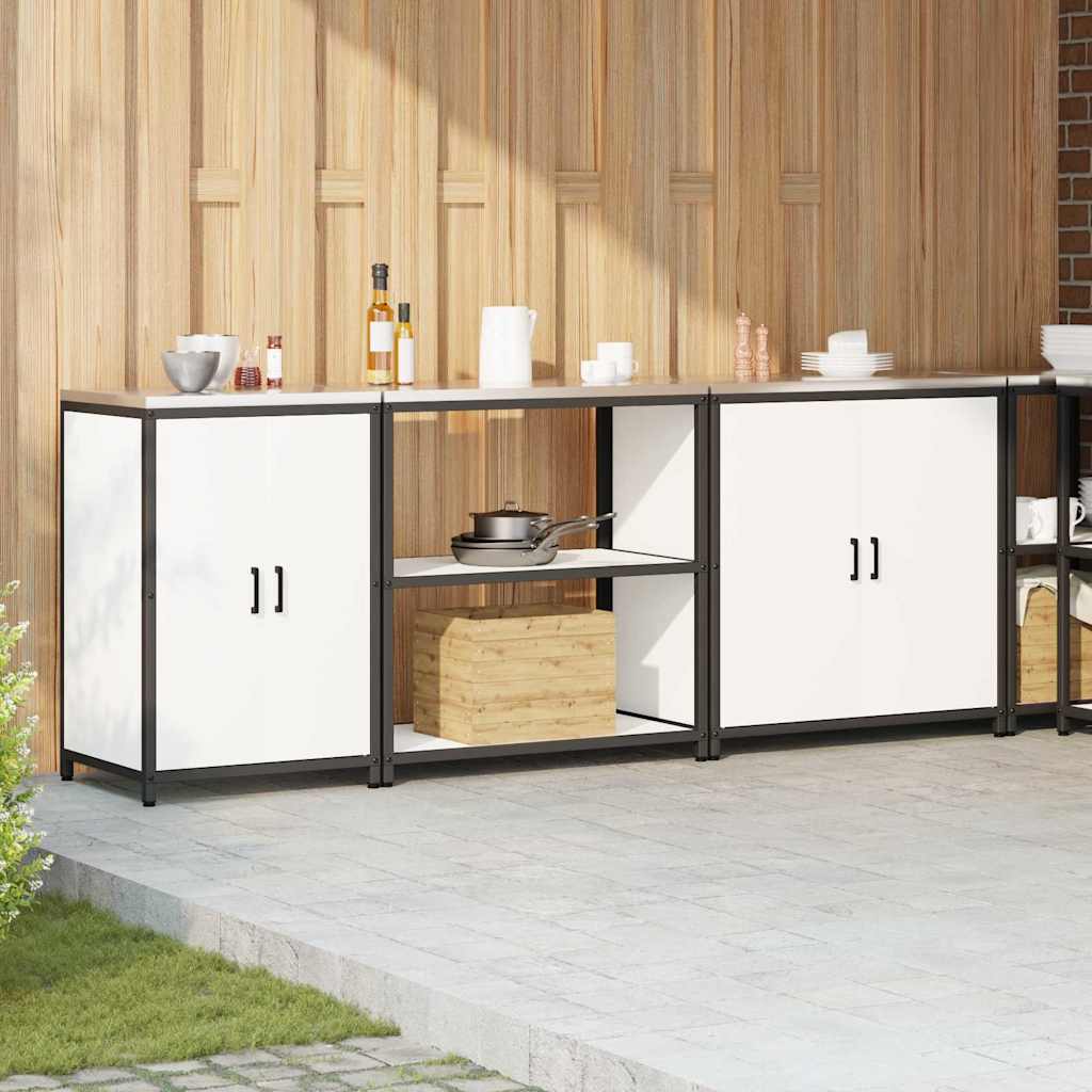 vidaXL Keukenopbergsysteem met plank Anders 3 pcs Zwart Staal