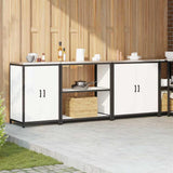 vidaXL Keukenopbergsysteem met plank Anders 3 pcs Zwart Staal