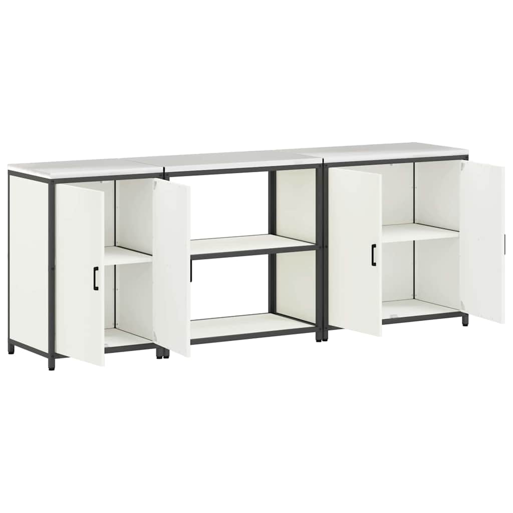 vidaXL Keukenopbergsysteem met plank Anders 3 pcs Zwart Staal