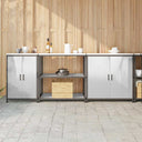 vidaXL Keukenopbergsysteem met plank Anders 3 pcs Zwart Staal