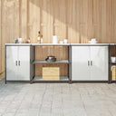 vidaXL Keukenopbergsysteem met plank Anders 3 pcs Zwart Staal