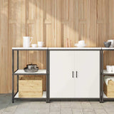 vidaXL Keukenopbergsysteem met plank 2 pcs Zwart Koudgewalst staal