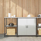 vidaXL Keukenopbergsysteem met plank 2 pcs Zwart Koudgewalst staal