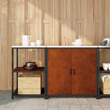 vidaXL Keukenopbergsysteem met plank 2 pcs Zwart Koudgewalst staal