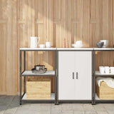 vidaXL Keukenopbergsysteem met plank 2 pcs Zwart Koudgewalst staal