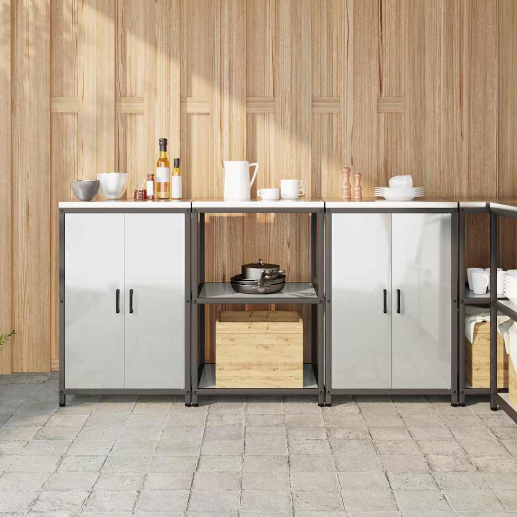 vidaXL Kitchen storage system with shelf 3 pcs Black Cold-rolled steel