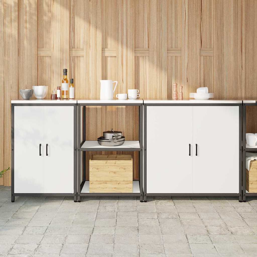 vidaXL Keukenopbergsysteem met plank Anders 3 pcs Zwart Staal